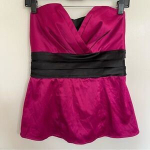 Women’s Juniors Studio Y Corset Top Pink Black Size Medium Whimsygoth 90’s